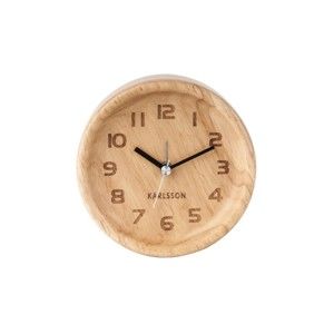 Zegar z jasnego drewna dębowego Karlsson, Ø 11 cm