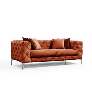 Pomarańczowa aksamitna sofa 197 cm Como – Balcab Home