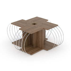 4-częściowy stolik modułowy z dekorem drewna orzechowego Rachel