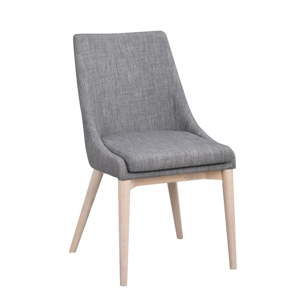 Szare tapicerowane krzesło do jadalni z jasnobrązowymi nogami Rowico Bea