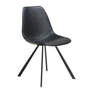 Czarne krzesło ze skóry ekologicznej DAN–FORM Denmark Pitch