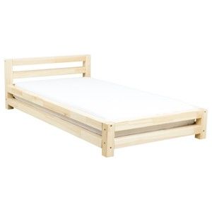 Lakierowan łóżko 1-osobowe z drewna świerkowego Benlemi Single, 120x200 cm