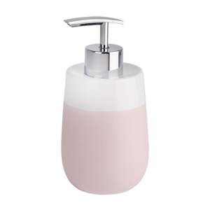Różowo-biały ceramiczny dozownik do mydła Wenko Matta