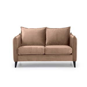 Beżowa aksamitna sofa Scandic Leo, 145 cm