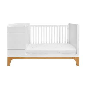 Białe wielofunkcyjne łóżeczko dziecięce BELLAMY UP, 70x120 cm