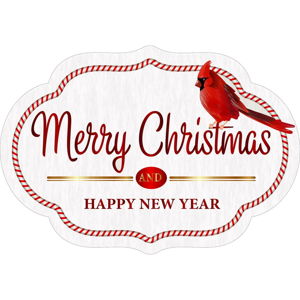 Czerwono-biały dywan Vitaus Merry Christmas And Happy New Year, 60x100 cm