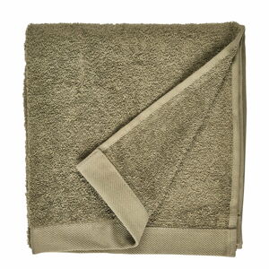 Oliwkowy ręcznik z bawełny frotte Södahl, 100x50 cm