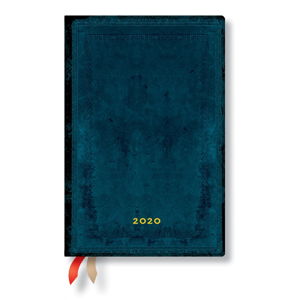 Niebieski kalendarz na rok 2020 w twardej oprawie Paperblanks Calypso, 368 str.