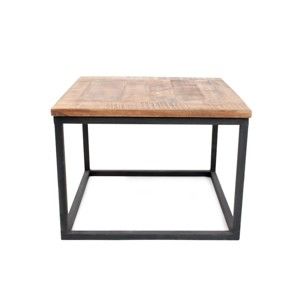 Czarny stolik z blatem z drewna mango LABEL51 Box