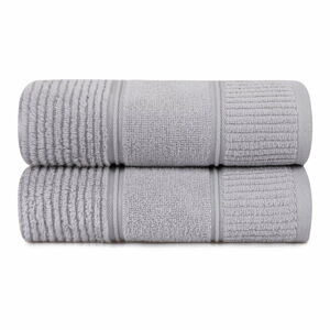 Zestaw 2 szarych bawełnianych ręczników Foutastic Daniela, 50x90 cm