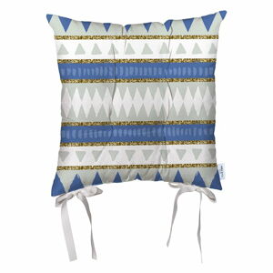 Niebiesko-biała poduszka na krzesło z mikrowłókna Mike & Co. NEW YORK Santorini, 43x43 cm