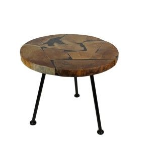 Stolik z drewna tekowego HSM Collection Round, ⌀ 55 cm