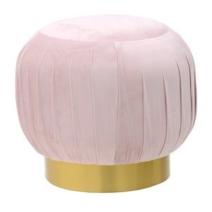 Różowy stołek z aksamitnym pokryciem InArt Mushroom, ⌀ 45 cm