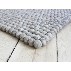 Piaskowobrązowy wełniany dywan kulkowy Wooldot Ball Rugs, 120x180 cm