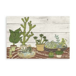 Drewniana tabliczka dekoracyjna Surdic Tabla Cactus Garden, 40x60 cm
