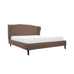 Brązowe łóżko z czarnymi nogami Vivonita Windsor, 140x200 cm