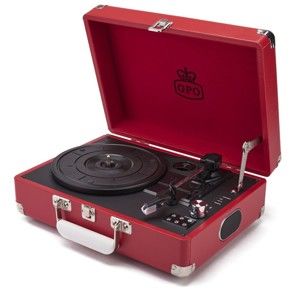 Czerwony gramofon z radiem GPO Attache Red