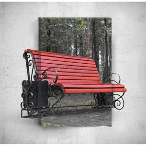 Obraz 3D Mosticx Red Bench, 40x60 cm