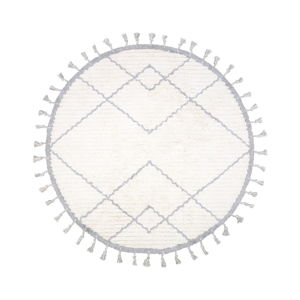 Biało-szary dywan dziecięcy z bawełny wykonany ręcznie Nattiot, ø 120 cm