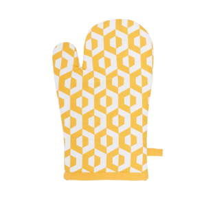 Żółta bawełniana rękawica kuchenna Tiseco Home Studio Hexagon