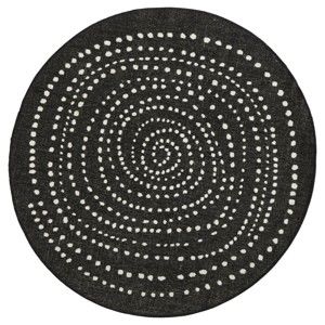 Czarny okrągły dywan dwustronny Bougari Bali, Ø 140 cm