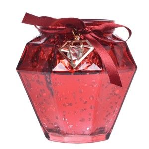 Czerwony świecznik szklany Ewax, wys. 9 cm