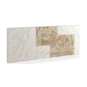 Biały drewniany zagłówek łóżka Geese Natural, 165x60 cm