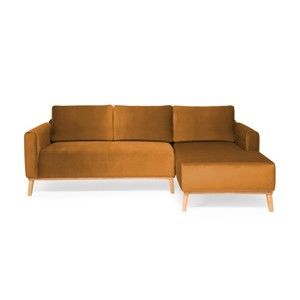 Musztardowa sofa 3-osobowa Vivonita Milton Trend, prawy róg