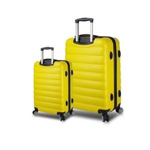 Zestaw 2 żółtych walizek na kółkach z USB My Valice RESSNO Cabin & Large