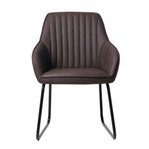 Ciemnobrązowe krzesło tapicerowane Unique Furniture Brooks