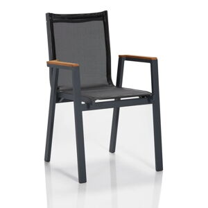 Czarne metalowe krzesła ogrodowe zestaw 6 szt. Ottowa – Floriane Garden