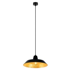 Czarna lampa wisząca z wnętrzem w kolorze złota Bulb Attack Cinco, ⌀ 35 cm