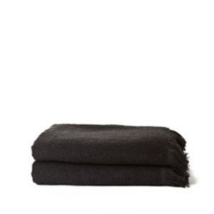 Zestaw 2 czarnych ręczników kąpielowych z bawełny Casa Di Bassi Bath