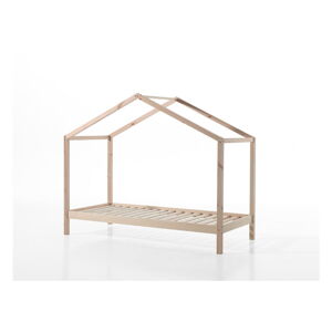 Naturalne łóżko dziecięce z litego drewna sosnowego w kształcie domku 90x200 cm DALLAS – Vipack