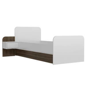 Łóżko jednoosobowe Yayu Walnut White, 65x201 cm