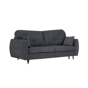 Ciemnoszara 3-osobowa sofa rozkładana ze schowkiem Kooko Home Bluzz