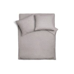 Szarobeżowa lniana narzuta na łóżko z poszewkami na poduszkę Maison Carezza Lilly, 220x240 cm