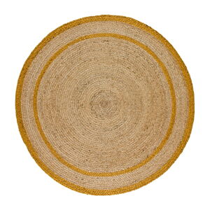 Musztardowy/naturalny okrągły dywan ø 90 cm Mahon – Universal