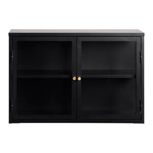 Czarna metalowa witryna 90x60 cm Carmel – Unique Furniture