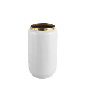 Biały wazon z detalem w złotej barwie PT LIVING Flare, wys. 25 cm