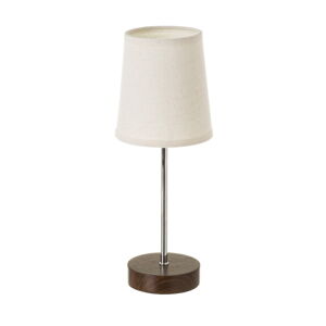 Biało-brązowa lampa stołowa z tekstylnym kloszem (wys. 34,5 cm) – Casa Selección