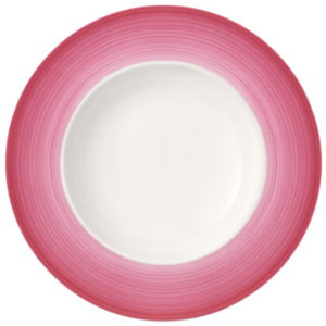 Różowo-biały głęboki talerz z porcelany Villeroy & Boch Colourful Life