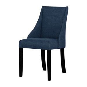 Granatowe krzesło z czarnymi nogami Ted Lapidus Maison Absolu