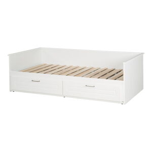 Białe łóżko dziecięce z wysuwanym łóżkiem ze schowkiem 90x200 cm Felicia – Roba