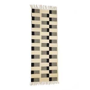 Czarno-biały dywan bawełniany Simla Geometrico, 170x130 cm