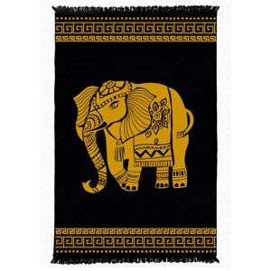 Czarno-żółty dywan dwustronny Cihan Bilisim Tekstil Elephant, 160x250 cm
