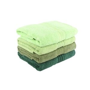 Zestaw 4 zielonych ręczników bawełnianych Foutastic Garden, 50x90 cm