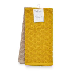 Zestaw 3 bawełnianych ścierek Cooksmart ® Honeycomb, 45x65 cm