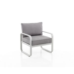 Jasnoszary metalowy fotel ogrodowy Ischia – Tomasucci