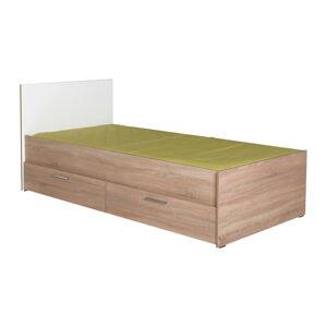 Biało-naturalne łóżko dziecięce ze schowkiem 90x190 cm – Kalune Design